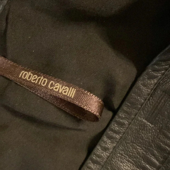 ROBERTO Cavalli leather/lace skirt size L - Picture 5 of 5